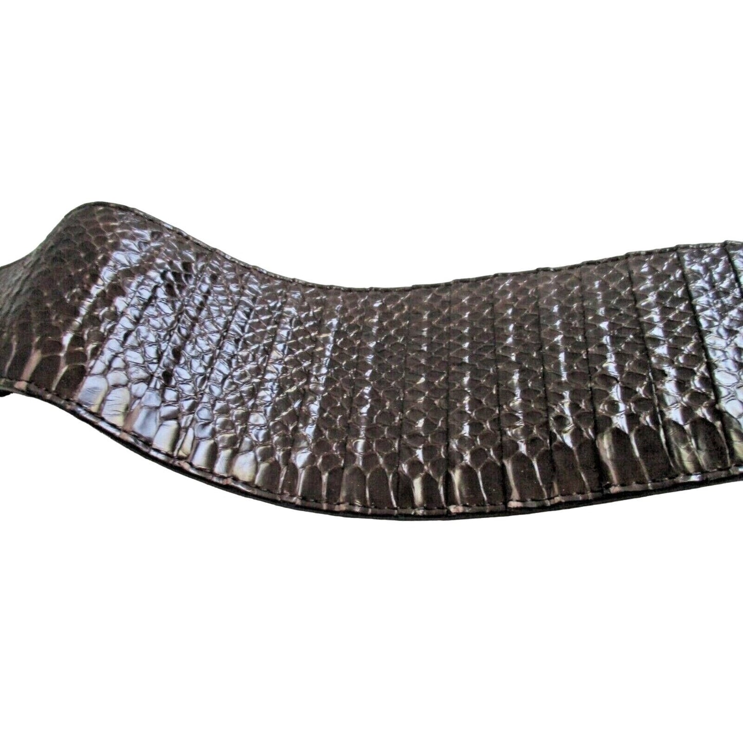 Chic Diane Von Furstenberg Dark Brown Snakeskin Pattern Snap Cumberband Belt