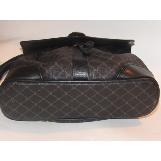 Bally Vintage Pursesdesigner Purses Brown And Black Logo Print Coated Canvas Leather Cross Body Bag