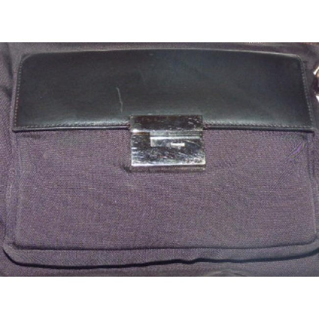 Gucci Vintage Shades Of Brown Nylon And Leather Shoulder Bag