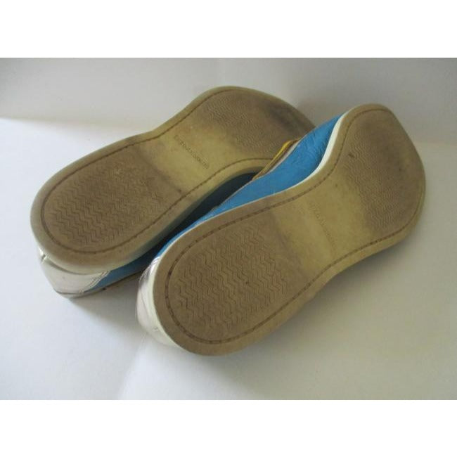 Enzo Angiolini Turquoise Teal Yellow Silver Moccasin Loafer Flats Size Us