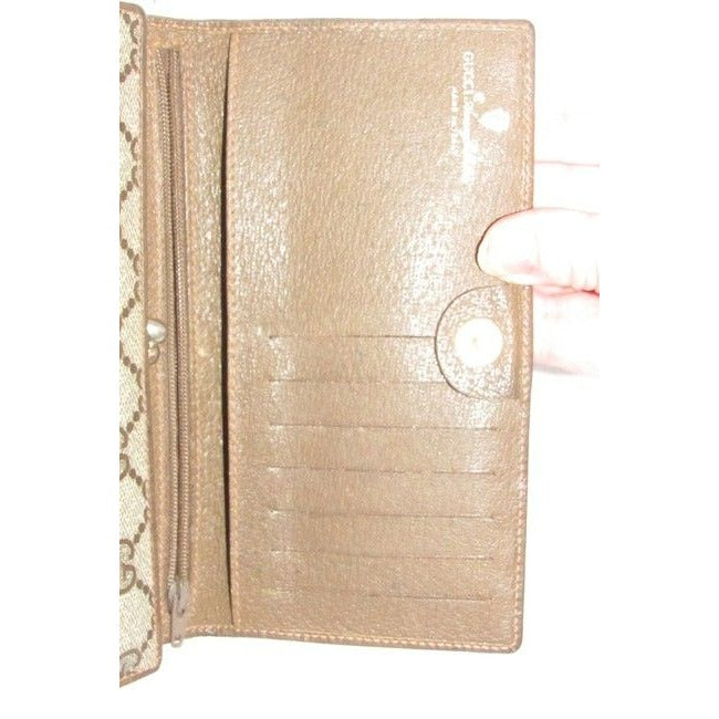 Gucci Brown Guccissima Print Xl Early Tri Fold Continental Wallet