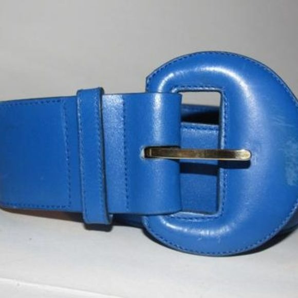 Gucci Cobalt Blue Leather Vintage Belt