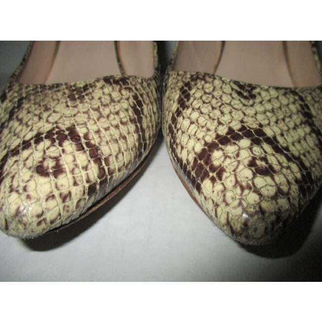 Loeffler Randall Brown Beige Snake Skin Pumps Size Us