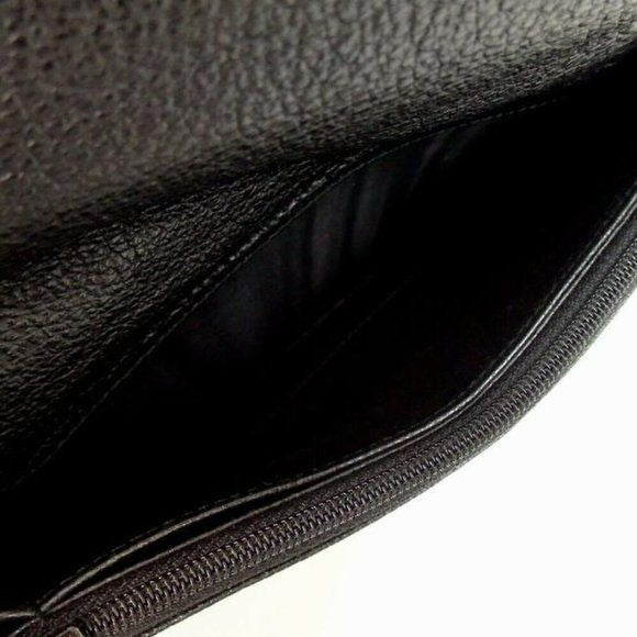 GUCCI Black Leather Suede w Bamboo Belt Loop Bag