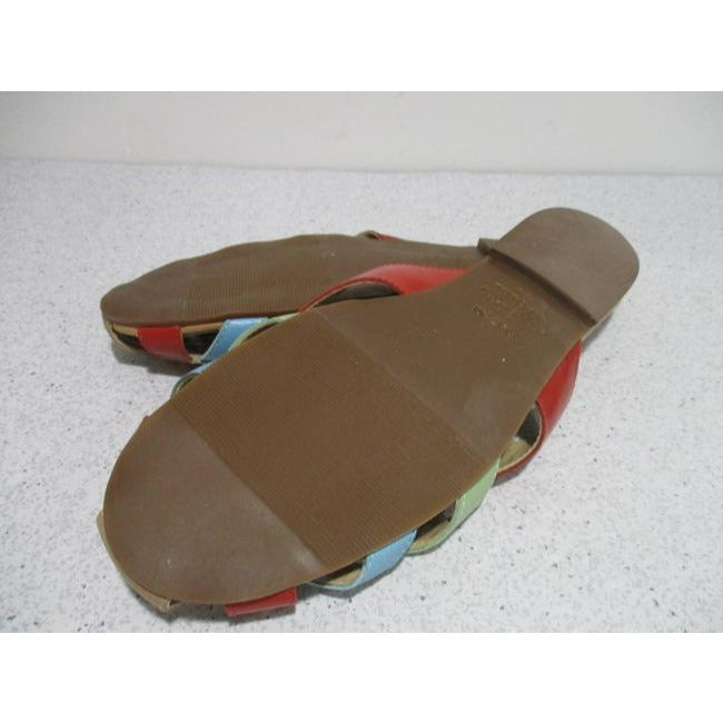 Pazzo Jekel Green Red Blue Multi Color Beige Woven Vamp Slide Sandals Flats Size Us