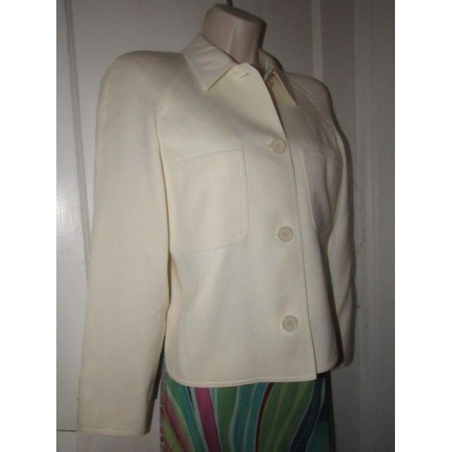 Valentino White Textured Wool Blazer