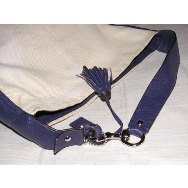 Coach Vintage Pursesdesigner Purses Purplish Blue Leather And Canvas Hobo Bag