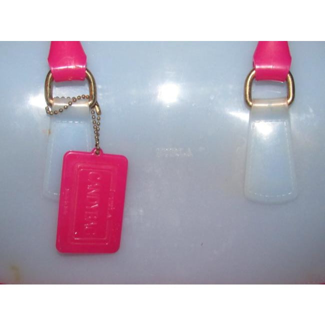 SALE! Furla 'Candy' Blue & Hot Pink Jelly Plastic XL Satchel