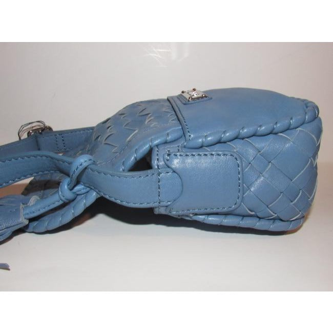 Lockheart Designer Pursesdesigner Purses Cornflower Blue Woven Leather Cross Body Bag