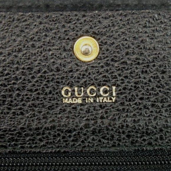 GUCCI Black Leather Suede w Bamboo Belt Loop Bag