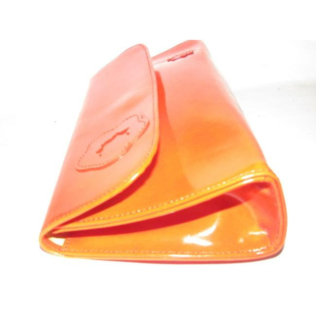 Longchamp True Red Glossy Leather Clutch