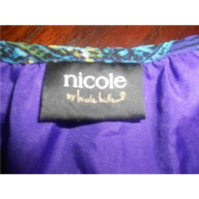 Nicole Miller Purple And Multicolor Paisley Print Knee Length Short Casual