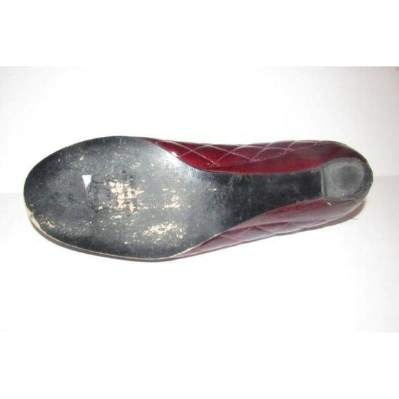 Stuart Weitzman Burgundy Quilted Leather Flats