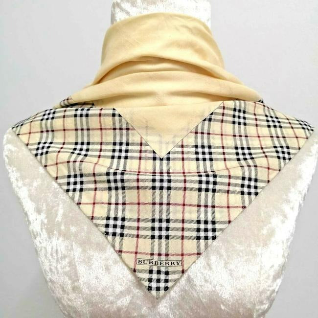 Burberry Nova Check Plaid Haymarket Print Cotton Silk Scarf