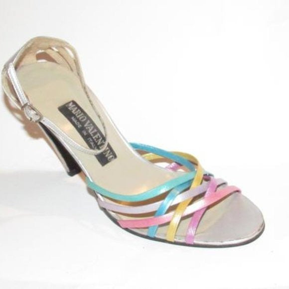Mario Valentino Vintage Strappy Pink Teal Purple Pumps