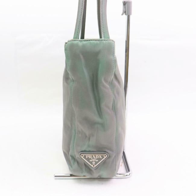 Prada Purses Grey Nylon With Chrome Hardware Satchel
