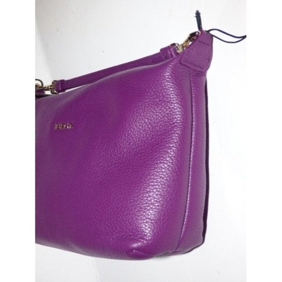 New w Tags, FURLA Pebbled Purple Leather 2-Way Crossbody
