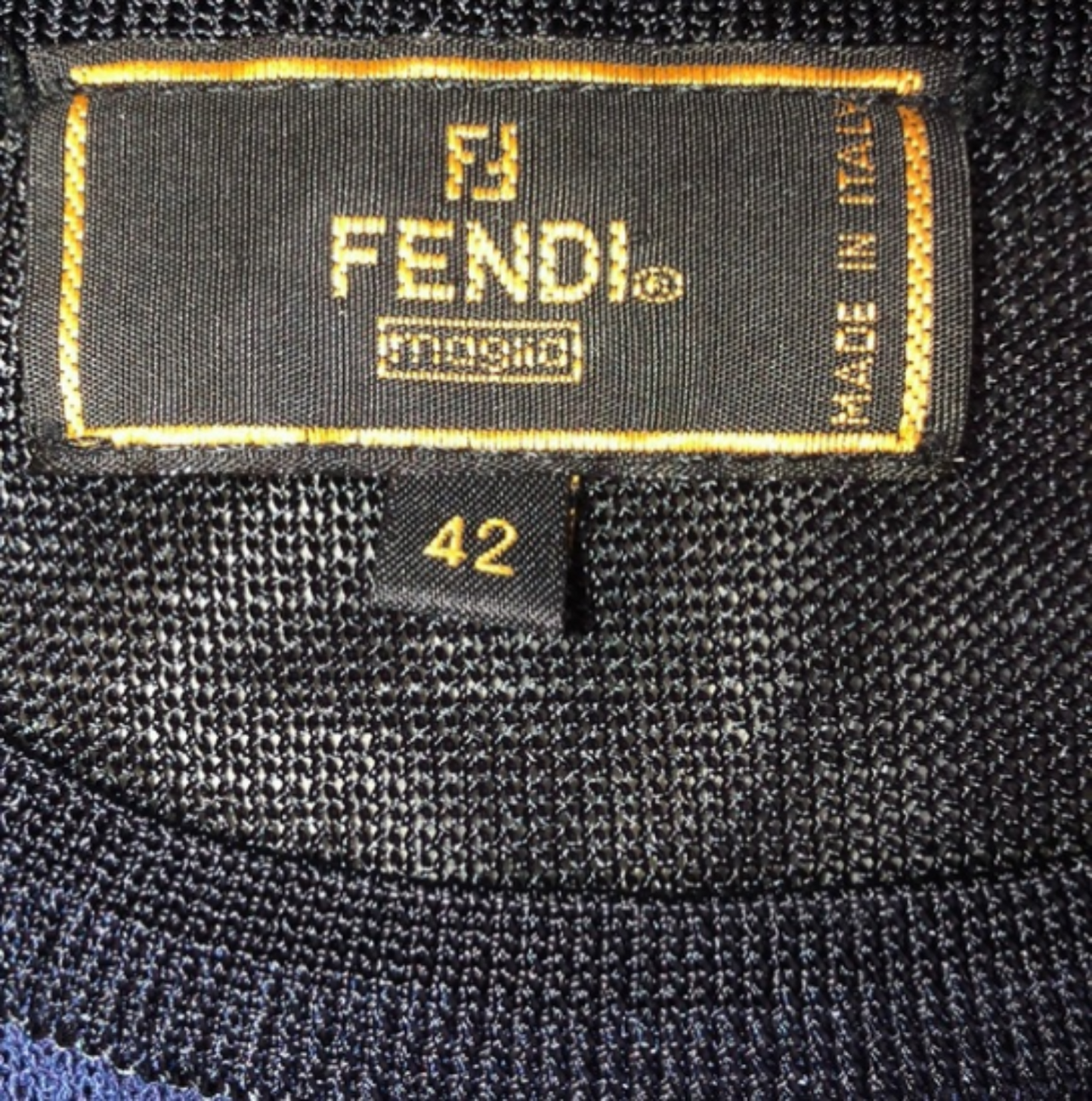 Fendi Black Purple, Brown,& Blue, Graphic Zucca Logo Print Knit Blouse