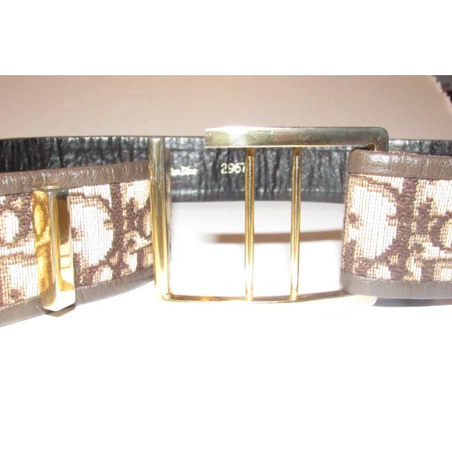 Dior Brown Trotter Print Belt w Gold CD Buckle