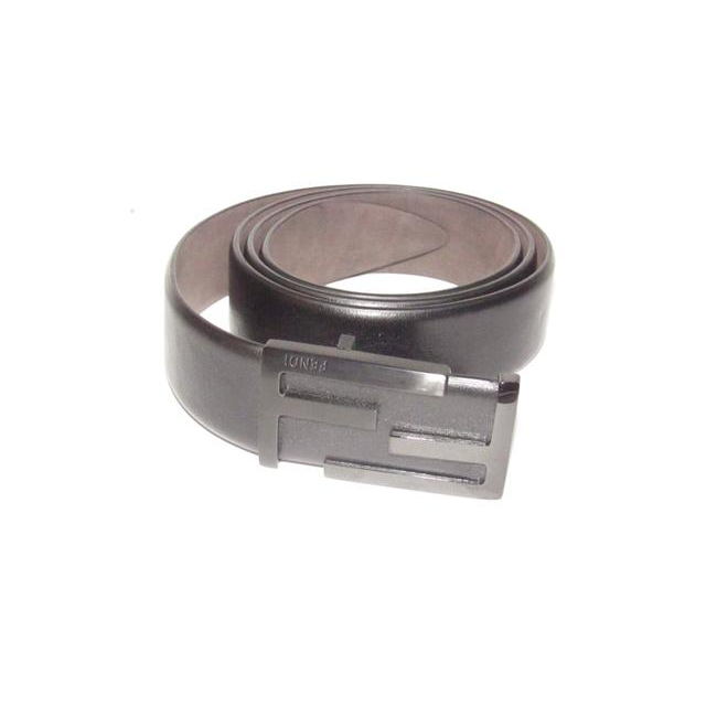 Fendi Black With Black Ff Buckle Leather And Belt