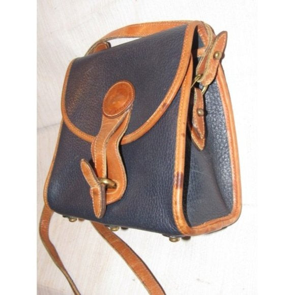 Dooney and Bourke Vintage Textured Navy Leather Crossbody