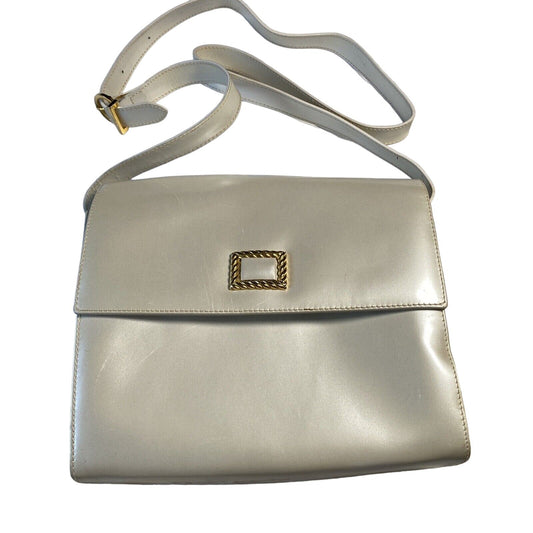 Ferragamo pearly/metallic leather purse w Gancini buckle
