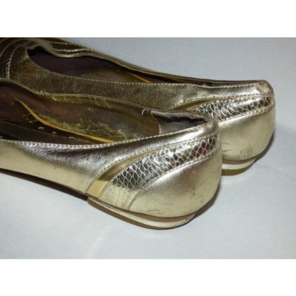 BCBGMaxAzria Textured Gold Silver Metallic Ballet