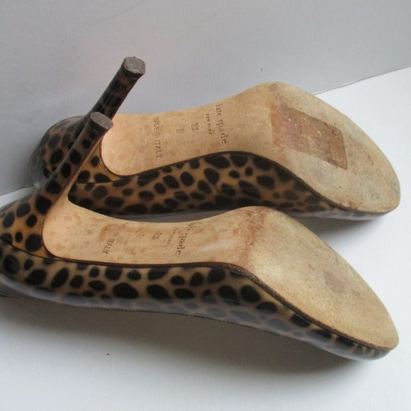 Kate Spade - Fun! Patent Animal Print Almond Toe Pumps