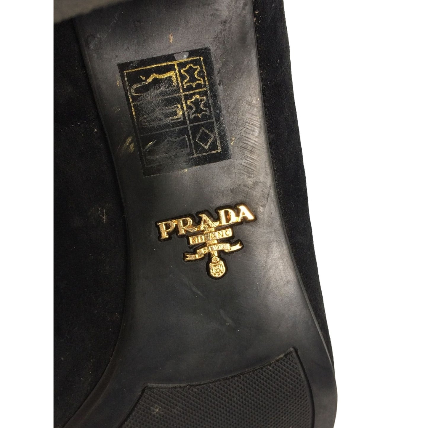Prada black suede ankle boots