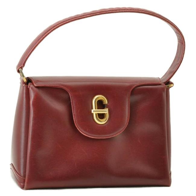 Gucci Red Leather Jackie Satchel w Gold G Twist Clasp