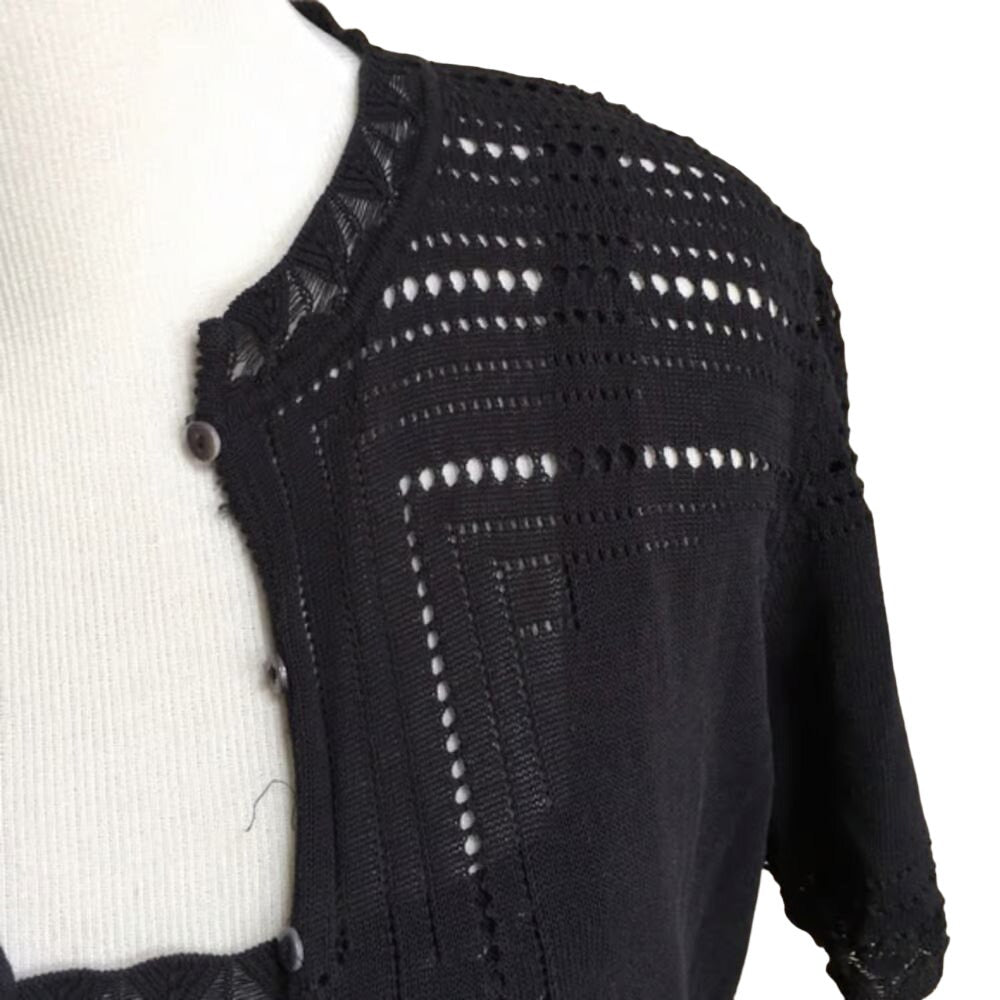 Dior black sleeveless shell & SS crew neck cardigan twin set
