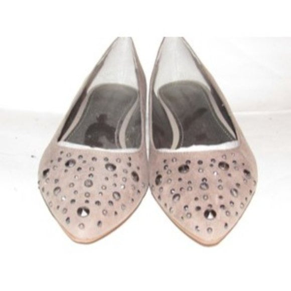 Bandolino DAIMEE Taupe Suede Studded Flats