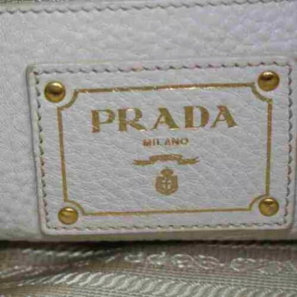 Prada ivory grained leather Vitello Daino XL tote bag