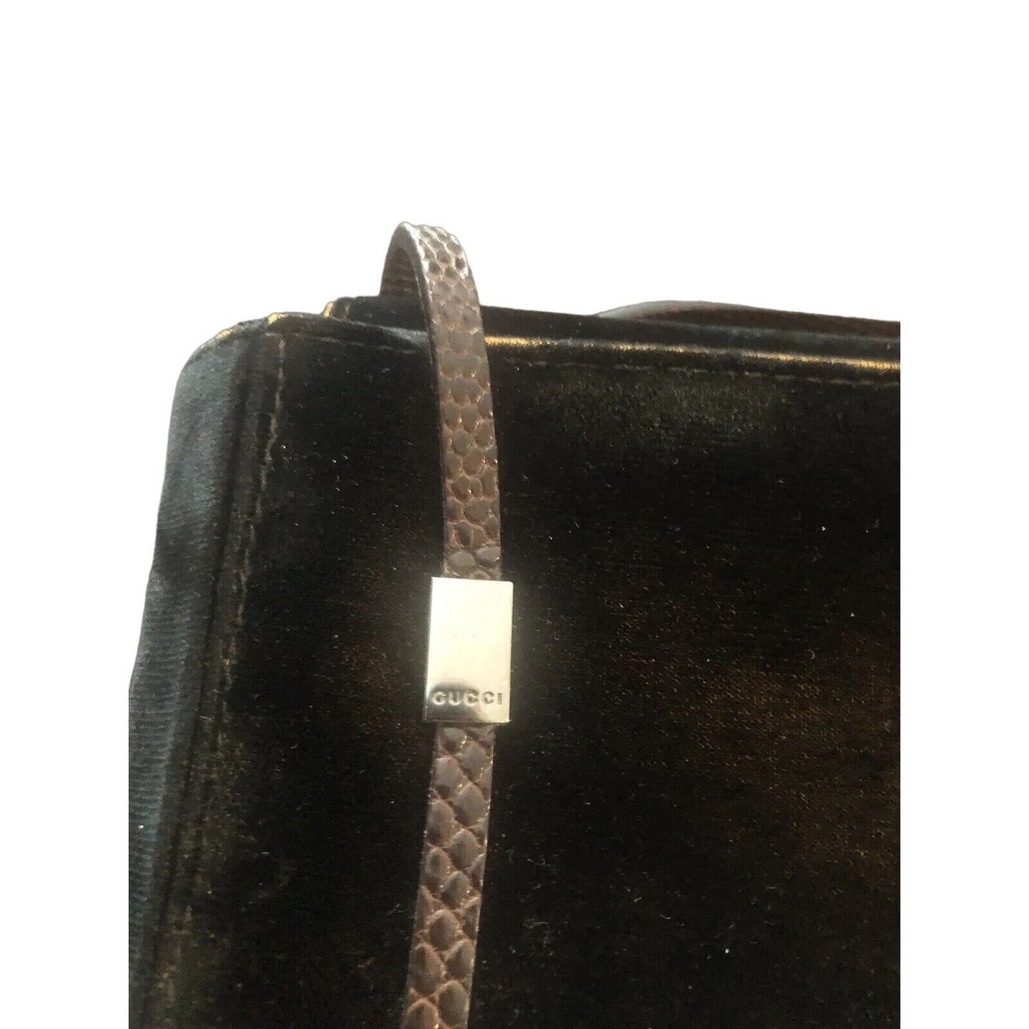 Gucci velvet purse with python straps