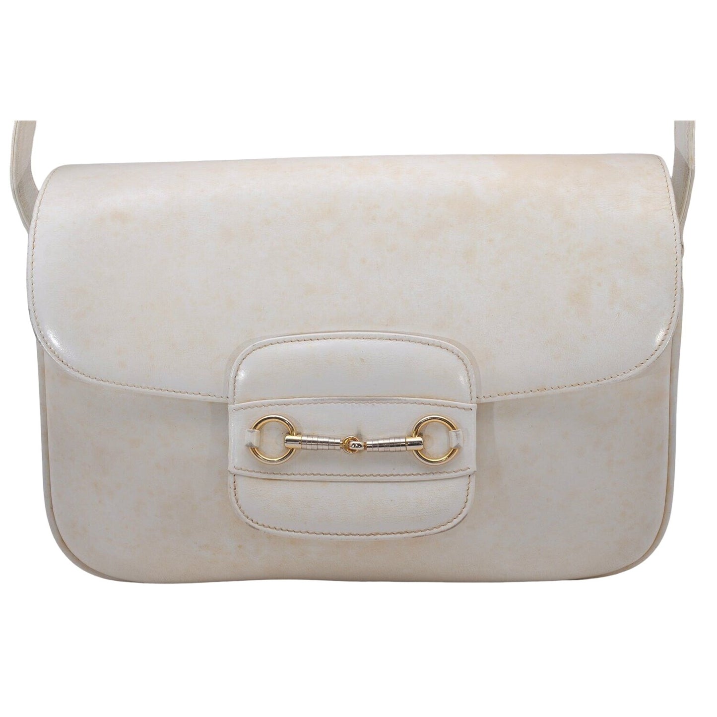 Gucci Ivory Leather 1955 Horse-bit Shoulder bag with two-tone hardware