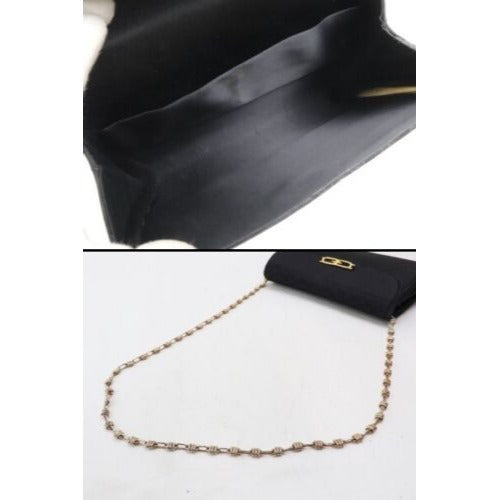 Gucci, black micro Guccissima print silk velvet over leather, two-way style bag with a removable unique link gold chain strap