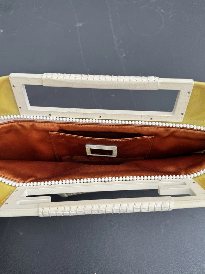 Fendi multicolor beaded python clutch with FF cut out handles
