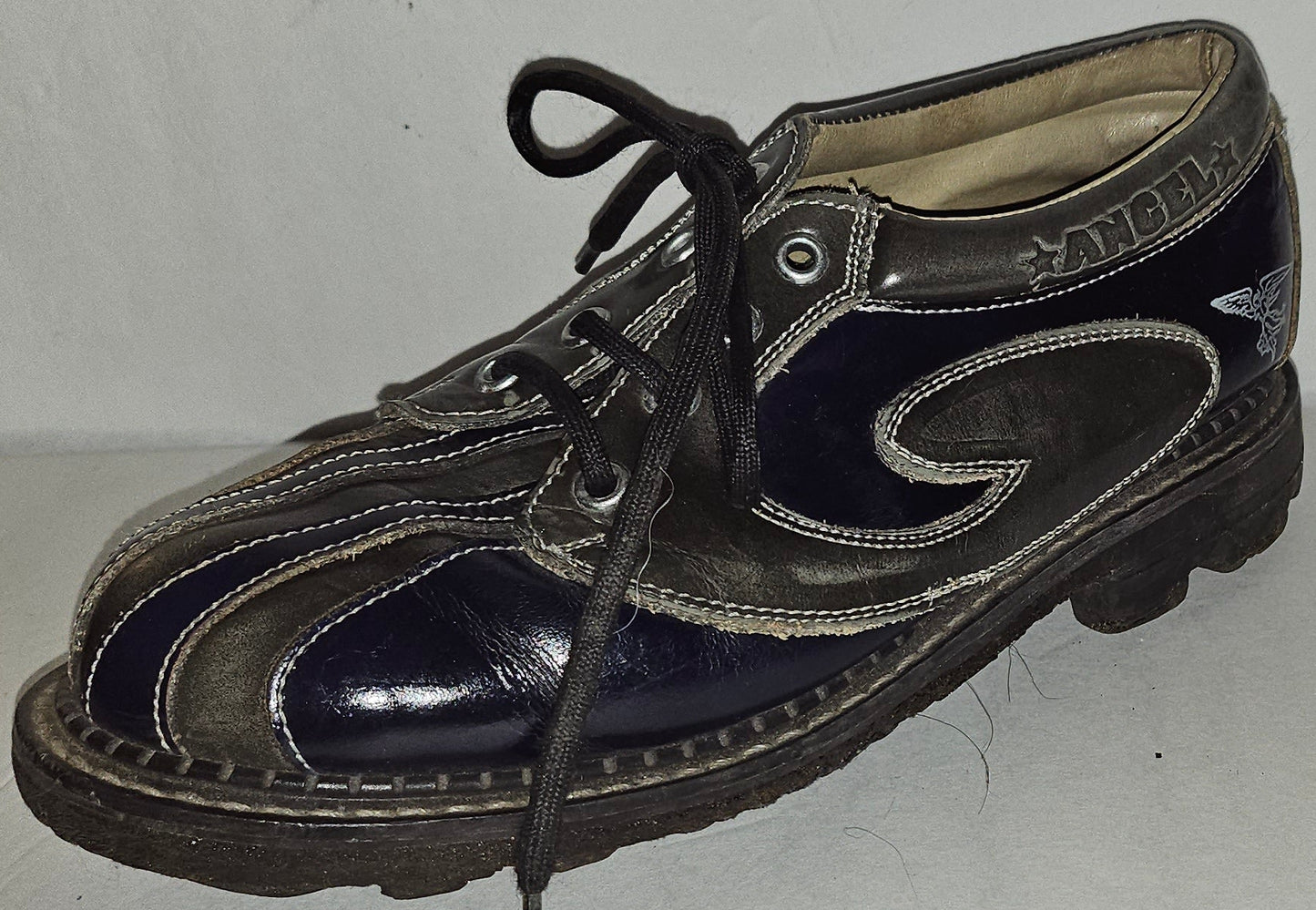 Vintage 90s John Fluevog Sie 7W/9M Angel Gibson Swirl Leather Derby Shoes