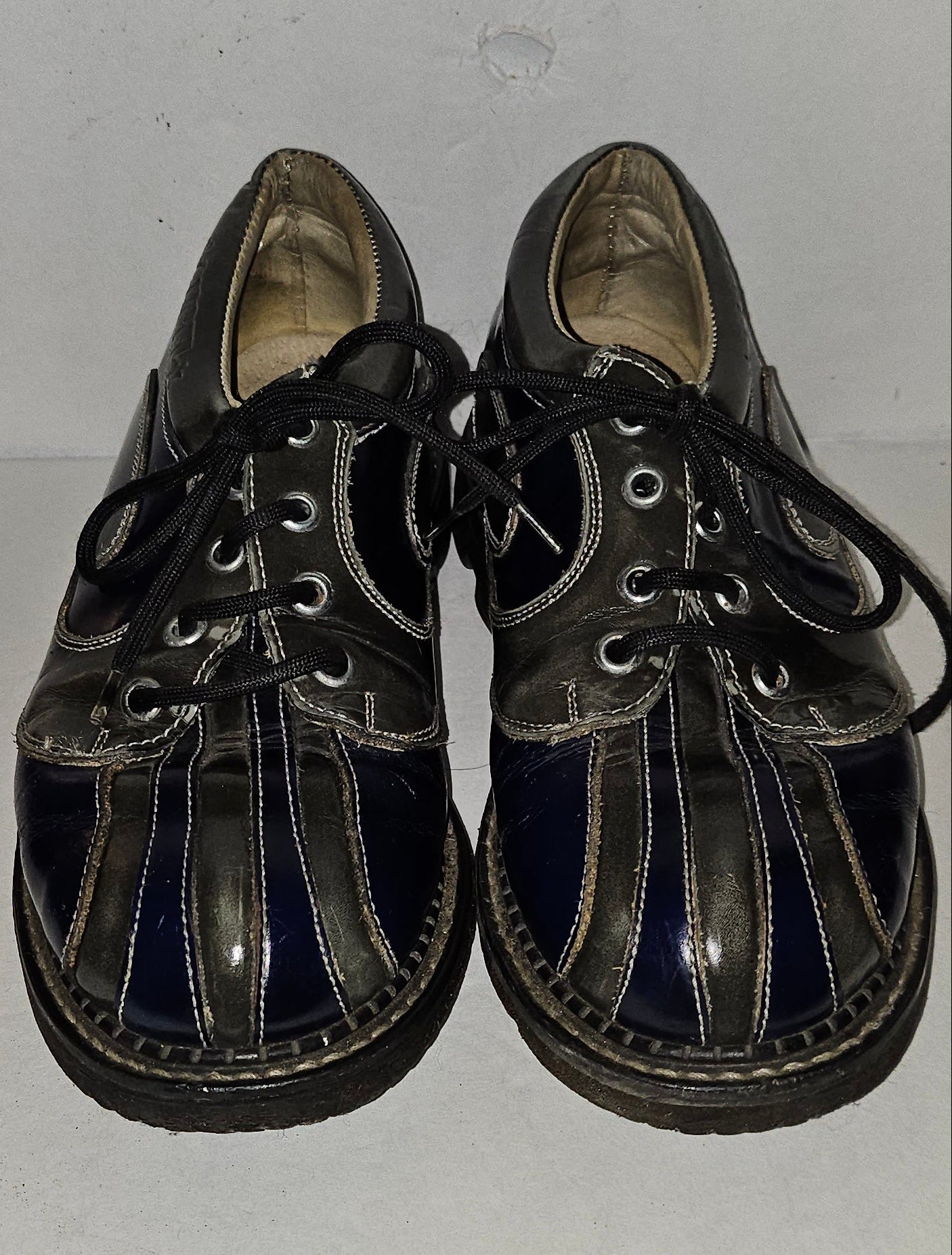Vintage 90s John Fluevog Sie 7W/9M Angel Gibson Swirl Leather Derby Shoes