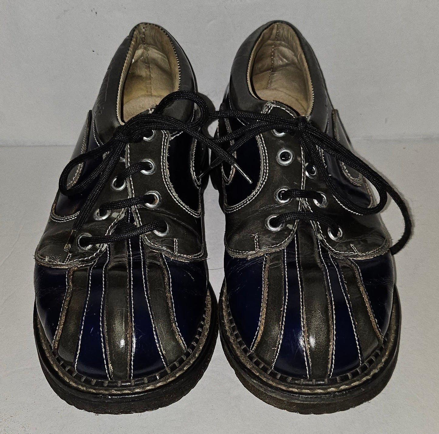 Vintage 90s John Fluevog Sie 7W/9M Angel Gibson Swirl Leather Derby Shoes