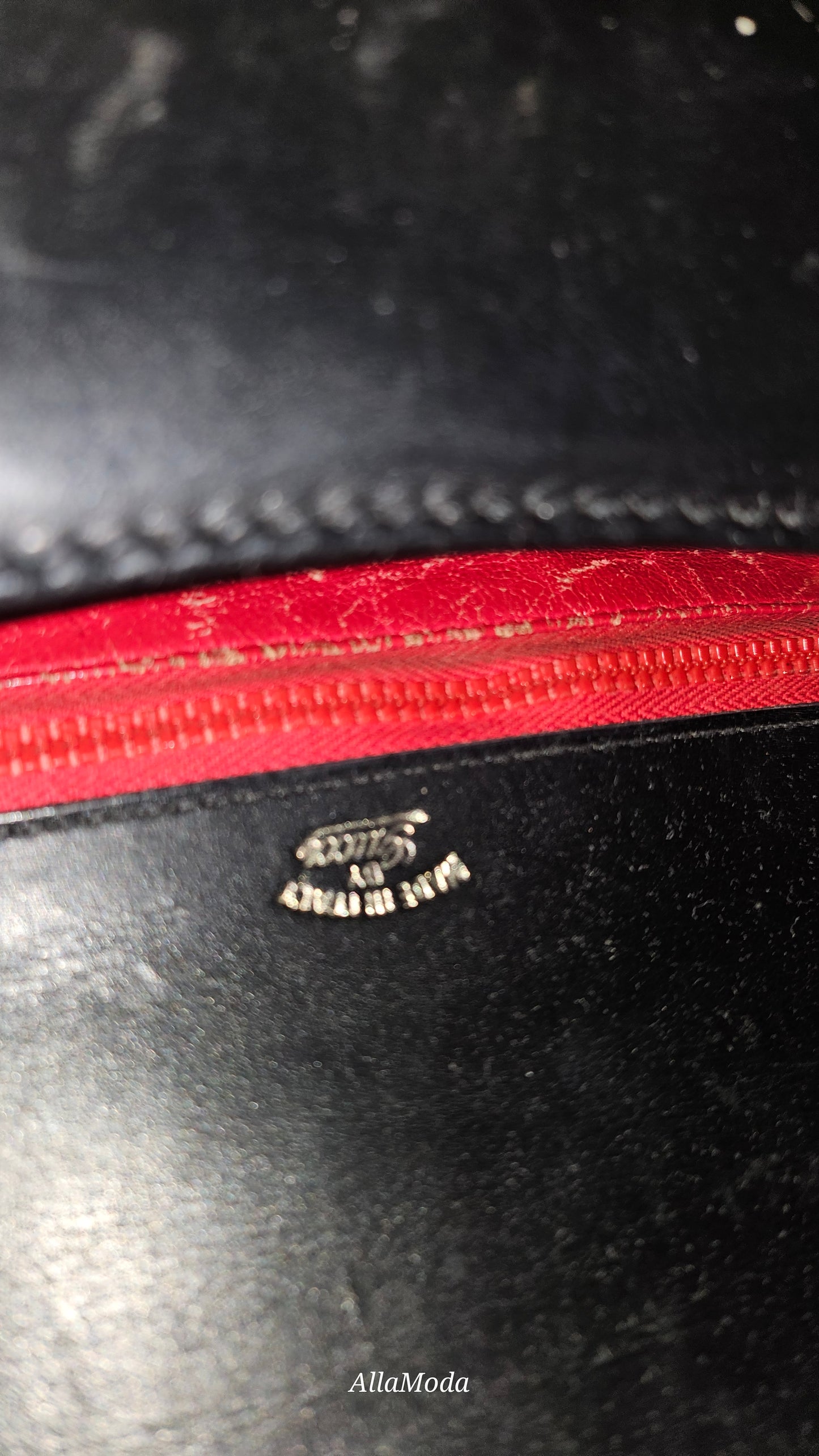 Gucci black leather Lady Lock Kelly bag with red & green Kelly stripe accents!