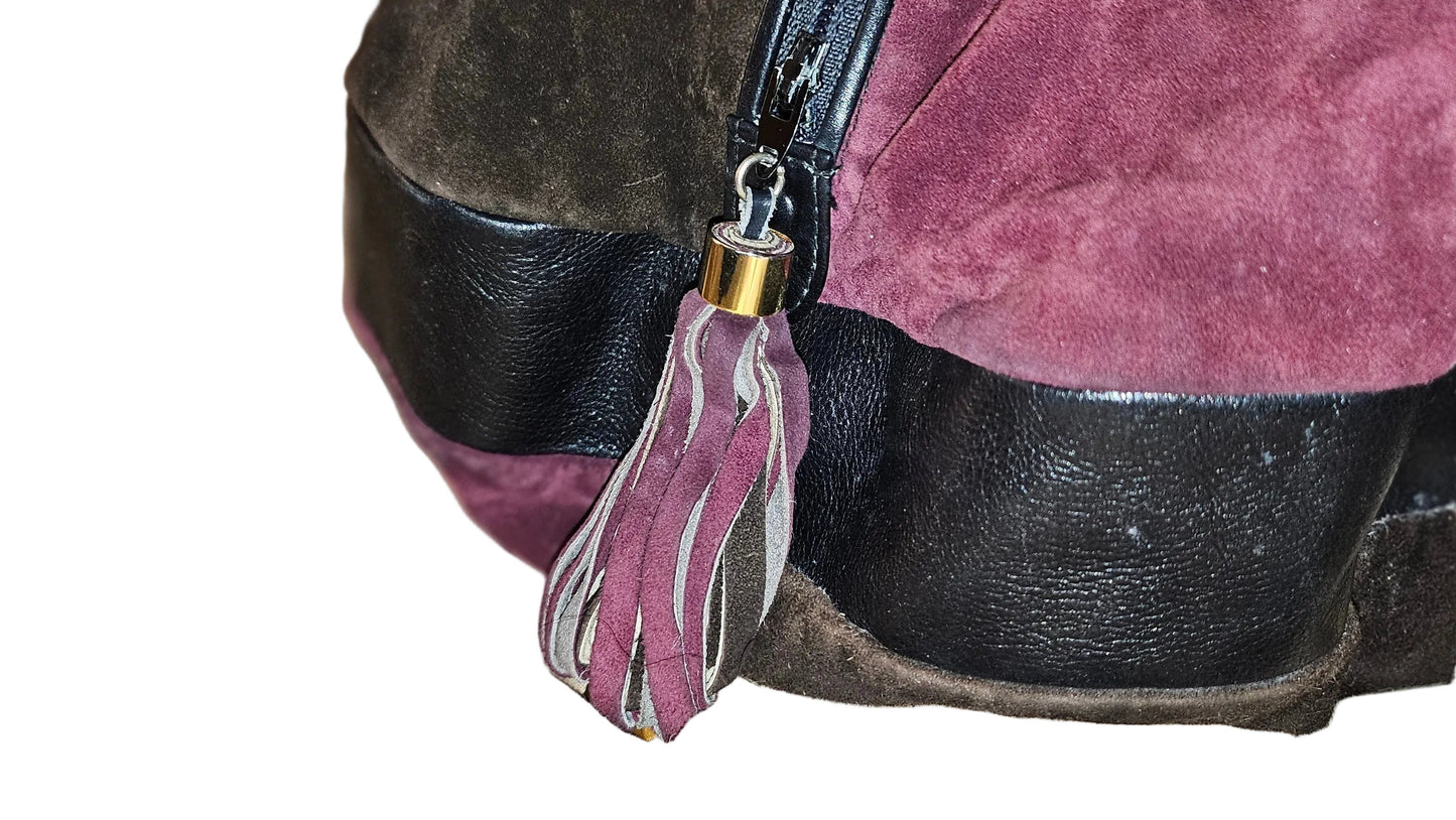 Gucci Runway 1970s Round Patchwork Suede/Leather Purse!