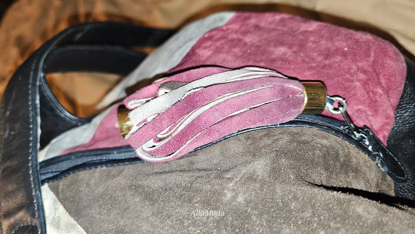 Gucci Runway 1970s Round Patchwork Suede/Leather Purse!