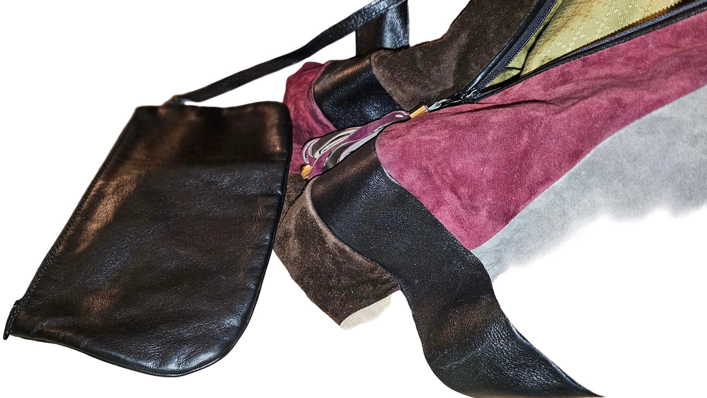 Gucci Runway 1970s Round Patchwork Suede/Leather Purse!