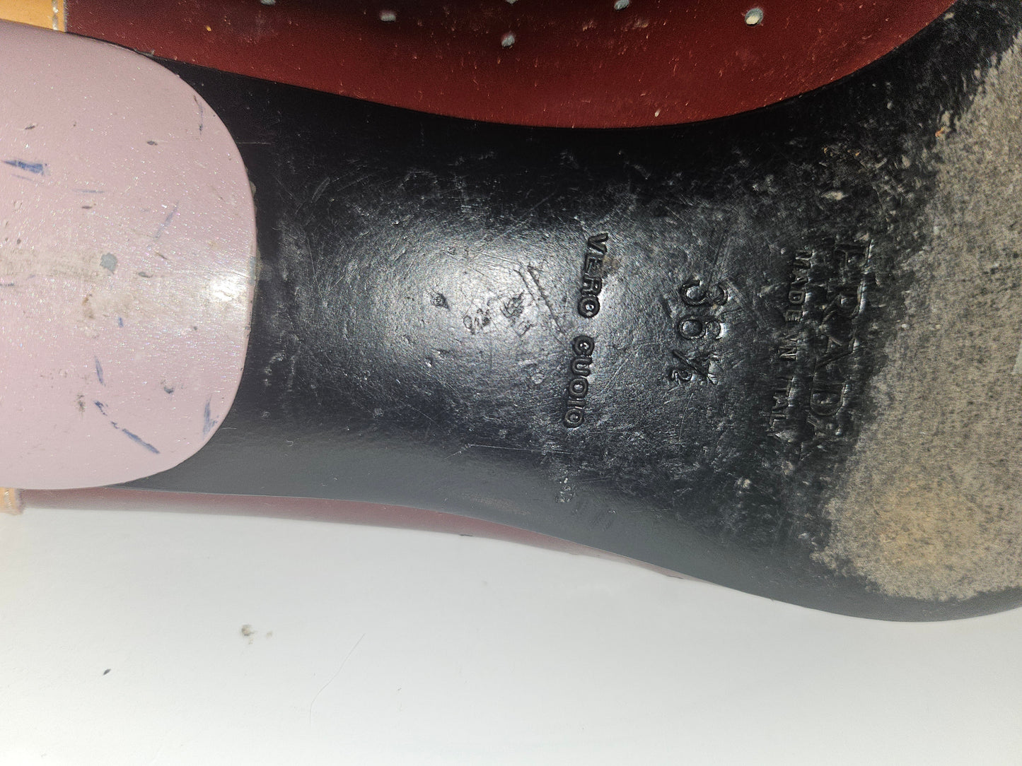 Prada color block kitten heels with cut outs