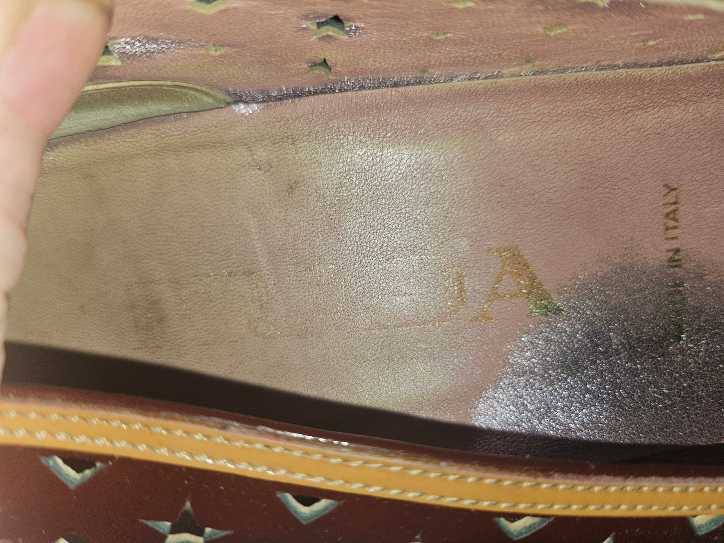 Prada color block kitten heels with cut outs