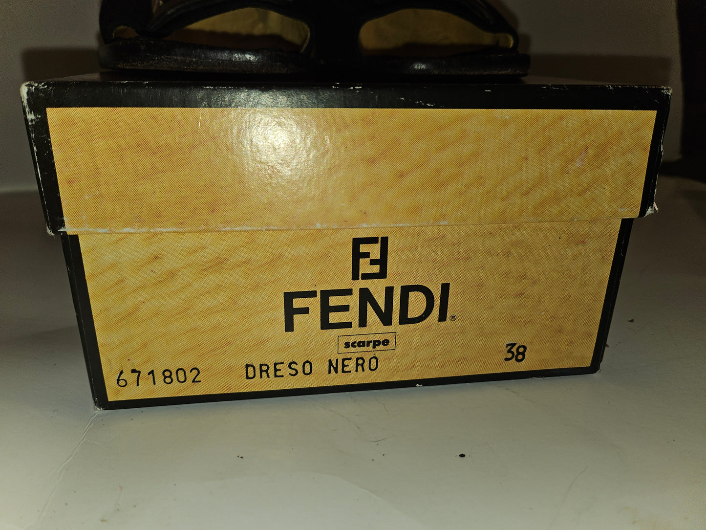 Fendi 'dress nero' black open toe heels w chrome FF accents!