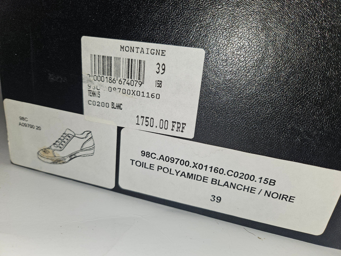 Chanel ivory & black low top sneakers with box!