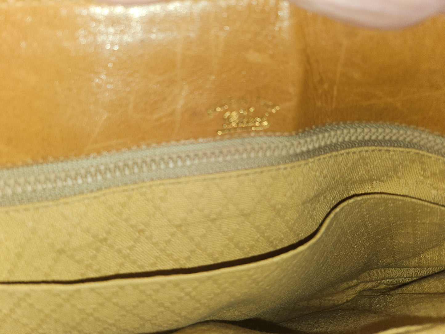 Gucci canvas & camel leather early Jackie with amazing piston clasp