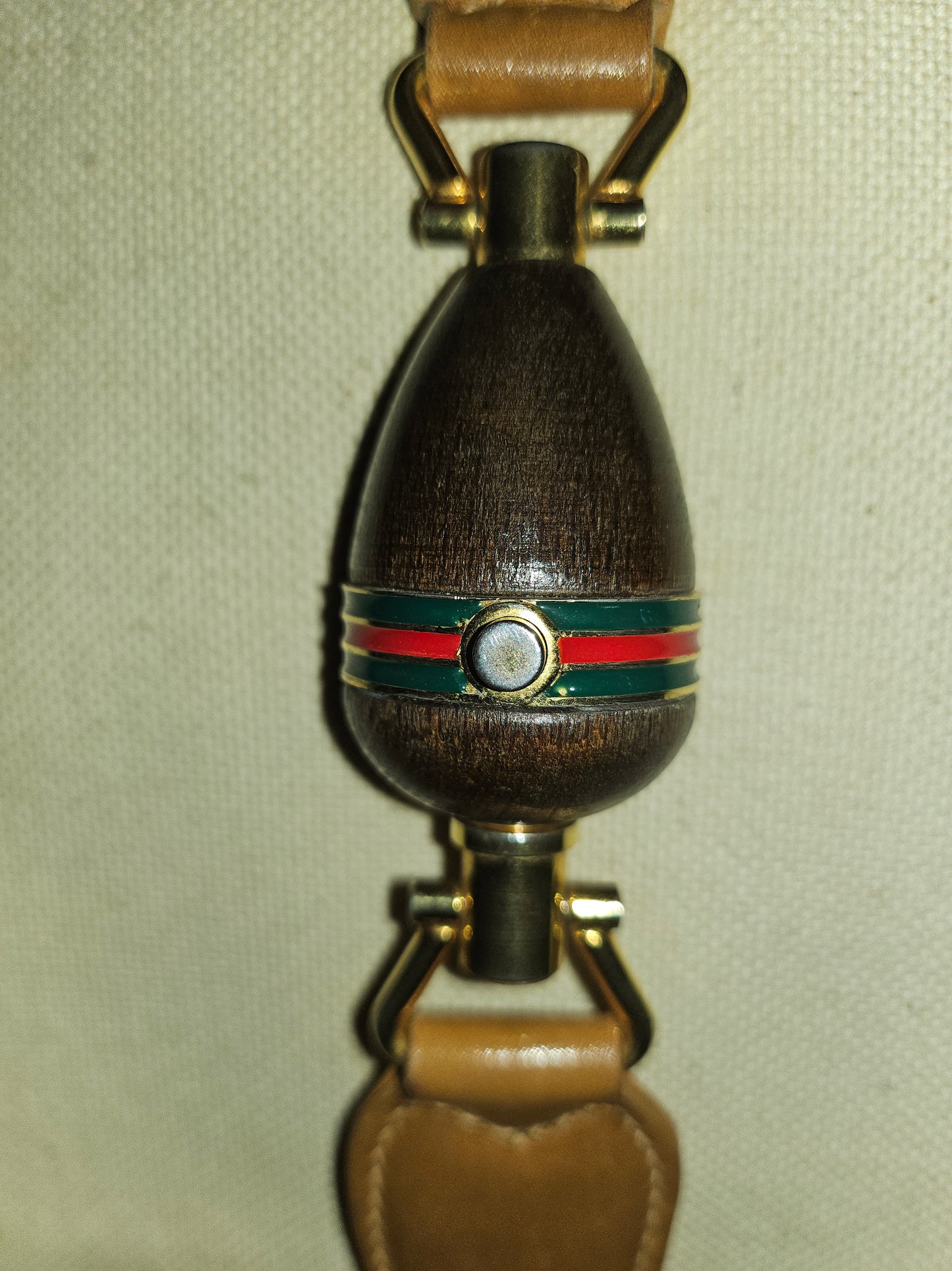 Gucci canvas & camel leather early Jackie with amazing piston clasp